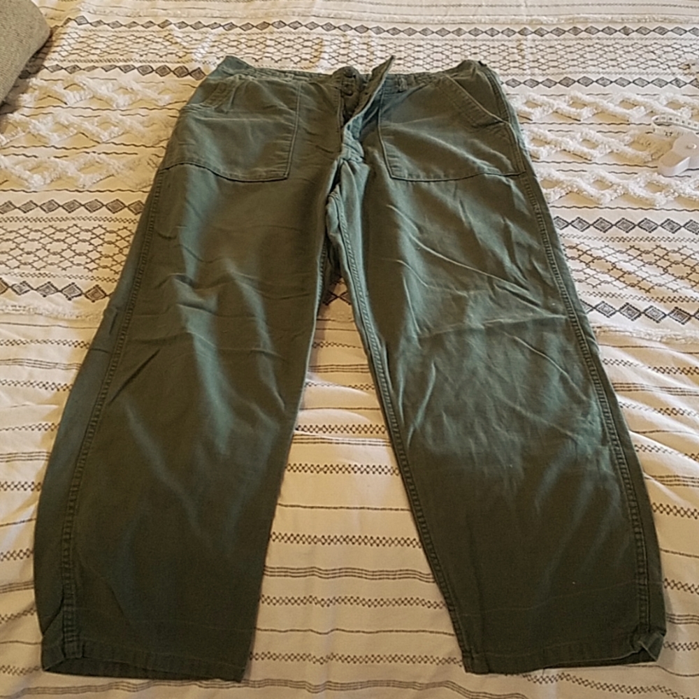 Vintage army green utility trousers